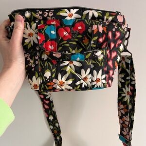 Lug Floral Crossbody Bag - Black, Red, and Blue like new EUC dory mini